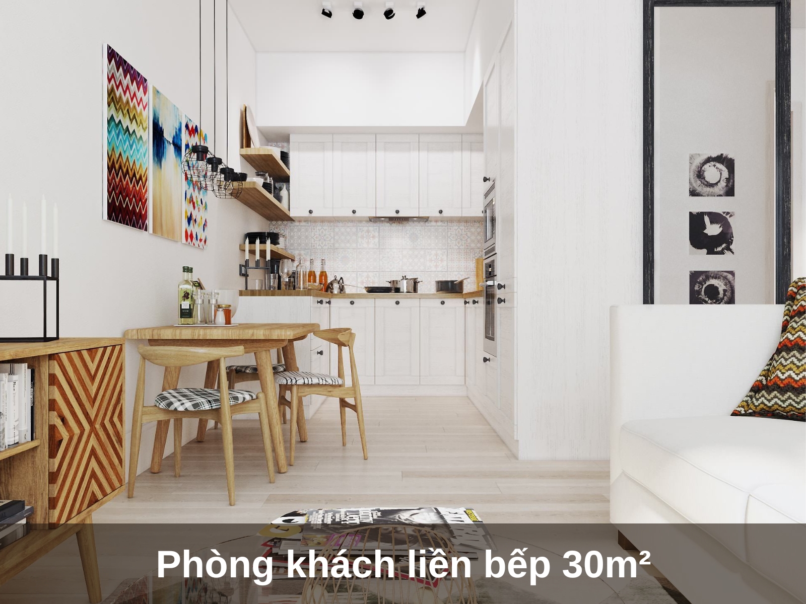 10 mau phong khach lien bep nha ong hien dai sang trong tien nghi