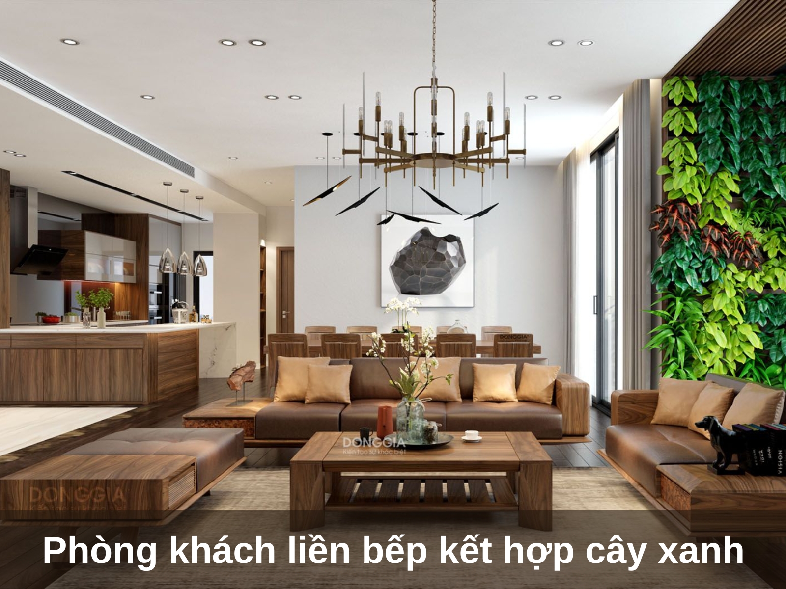 10 mau phong khach lien bep nha ong hien dai sang trong tien nghi