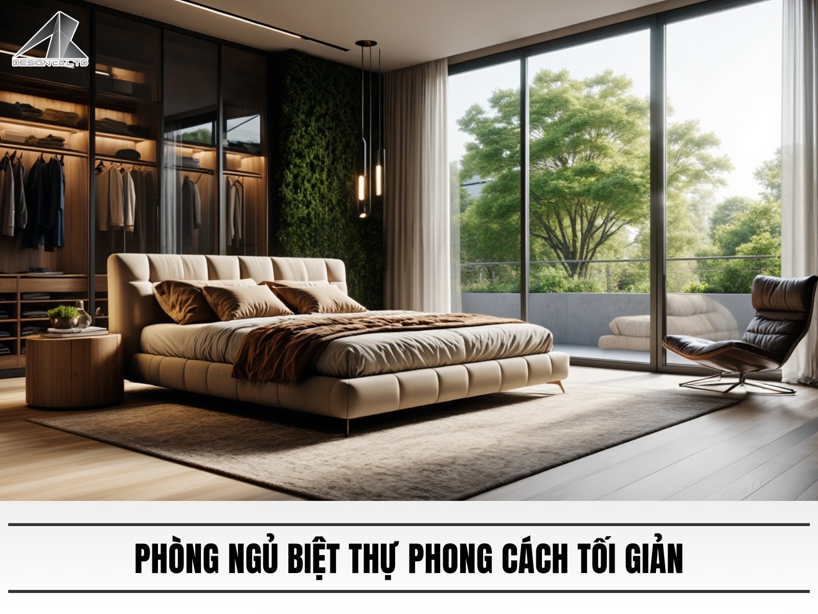Phong ngu biet thu phong cach toi gian