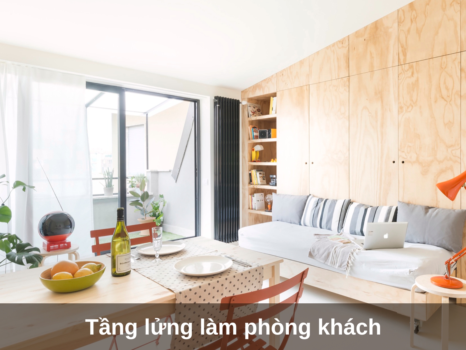 thiet ke can ho 30m2 co tang lung lam phong khach
