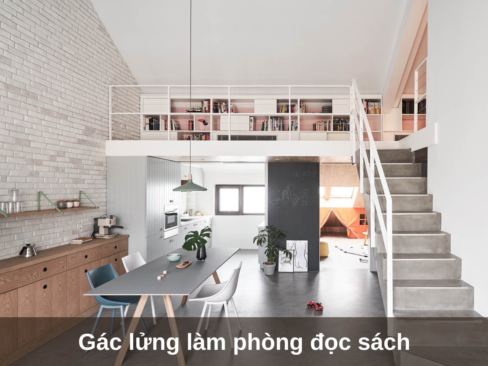 can ho nho co gac lung lam phong doc sach