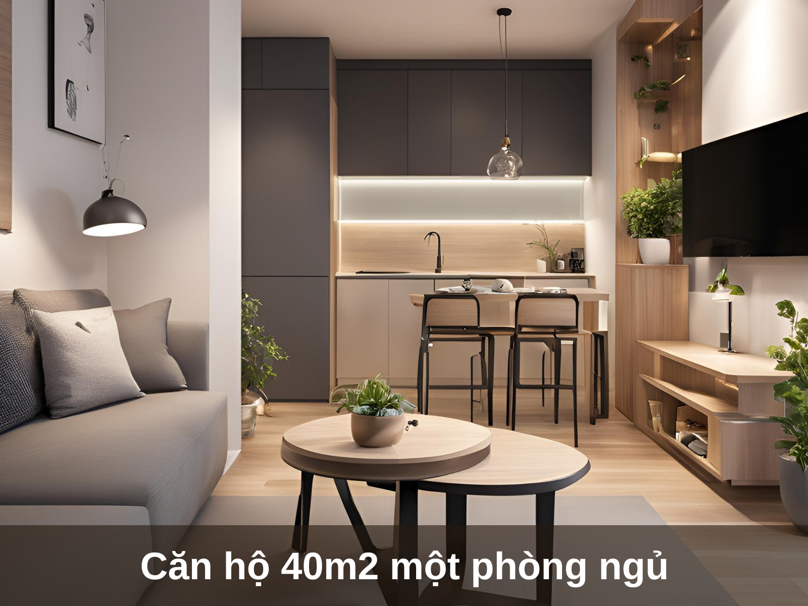 thiet ke noi that can ho 40m2 mot phong ngu