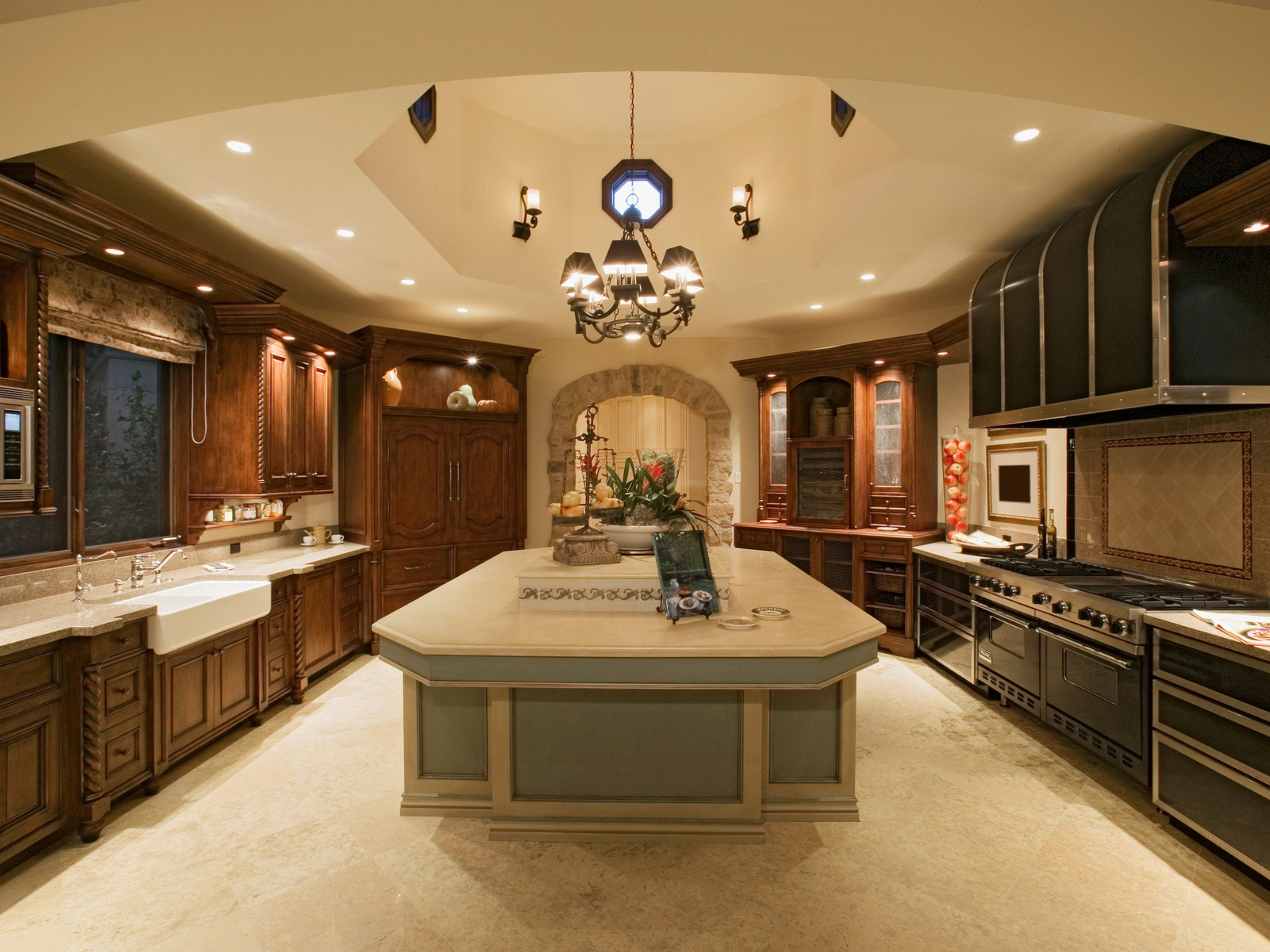 thiet ke phong bep co dien