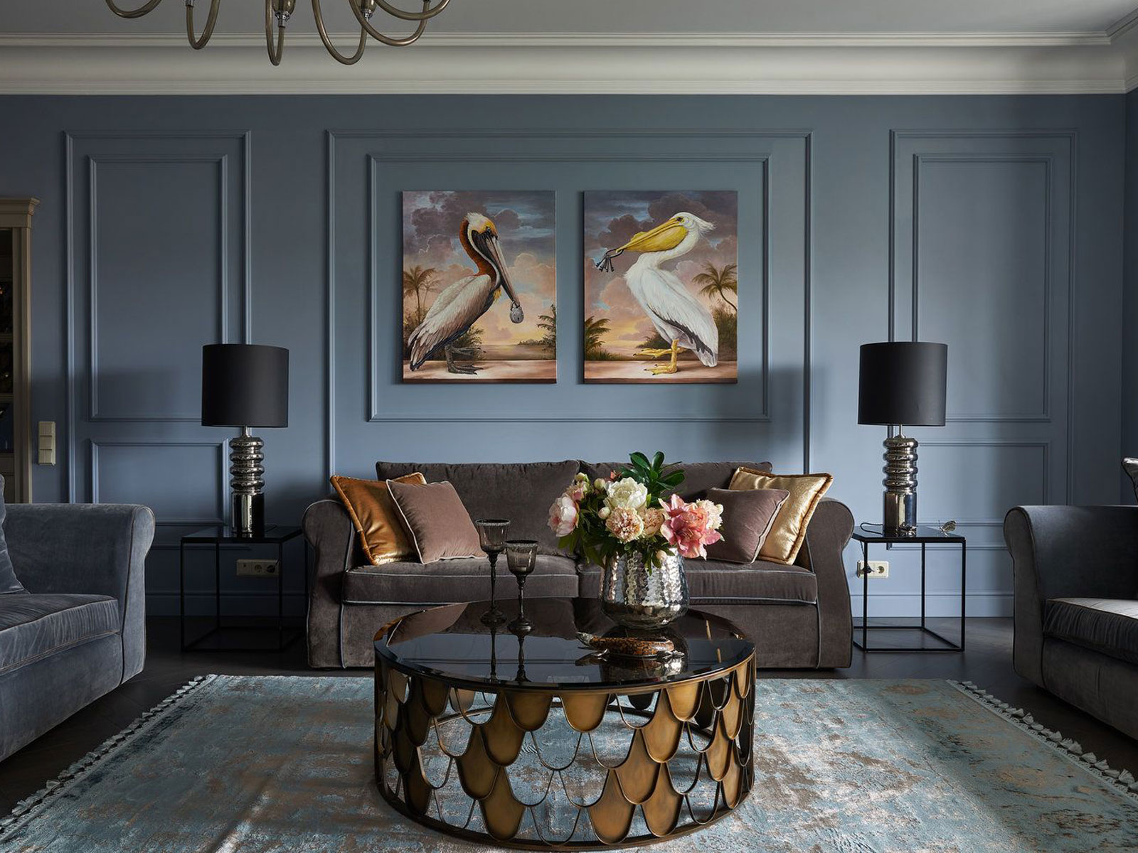 phong khach tan co dien