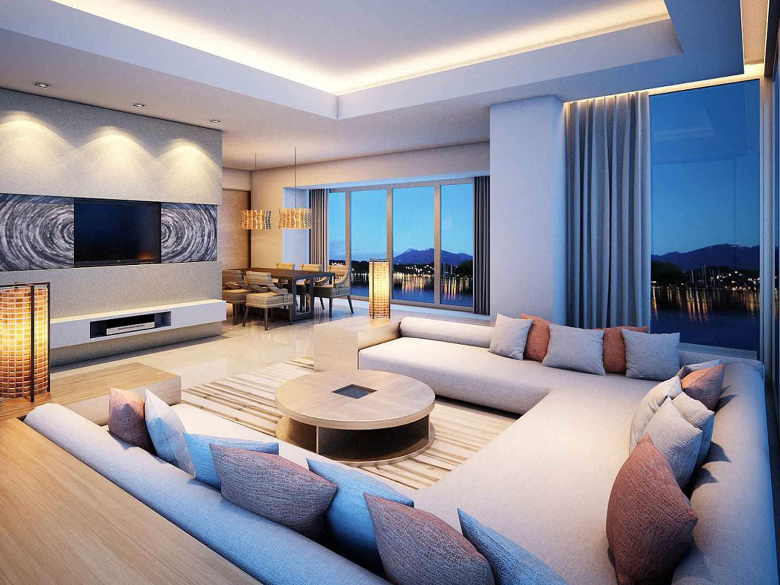 trang tri voi ke tivi