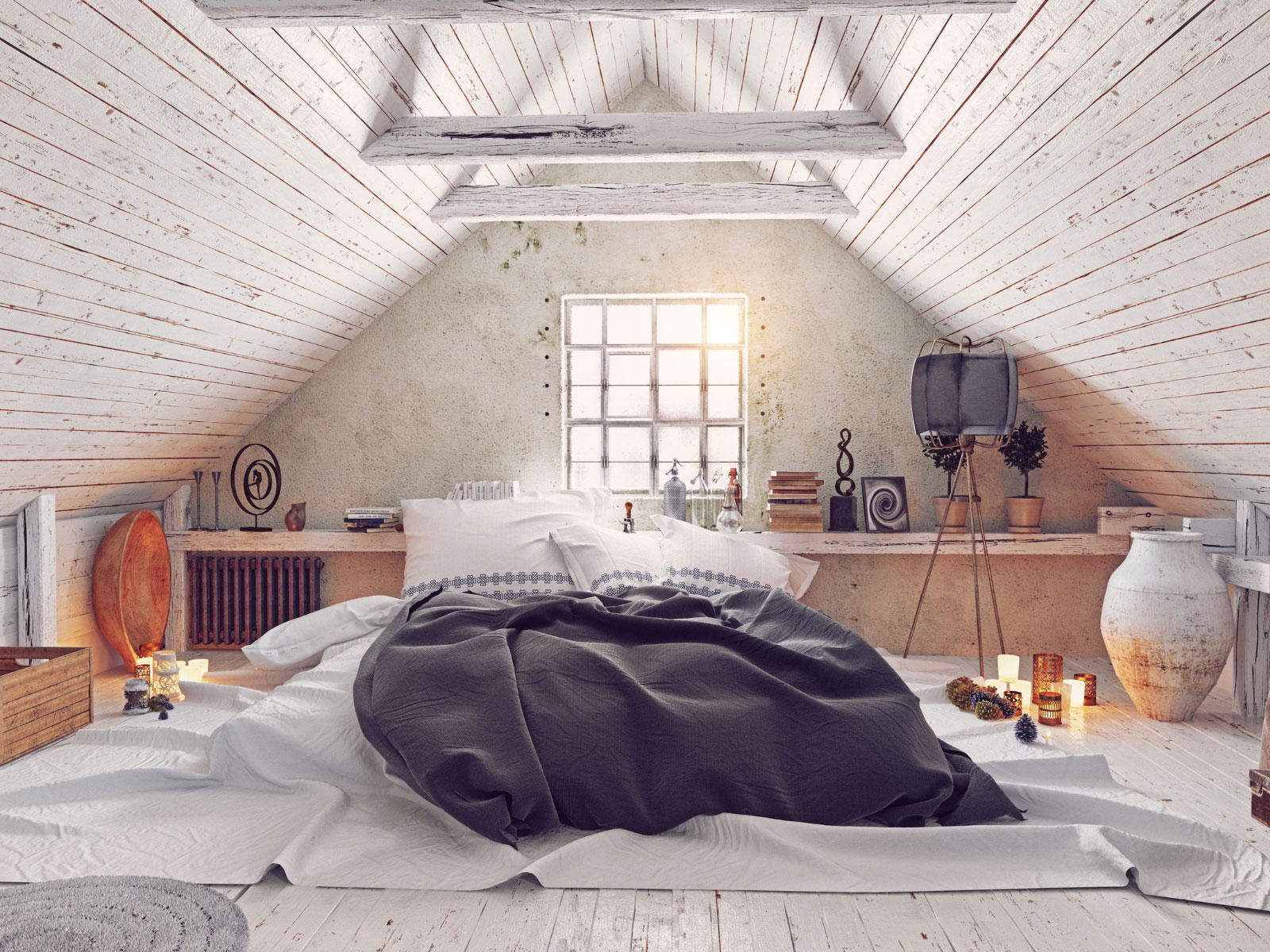 phong ngu khong giuong gac mai