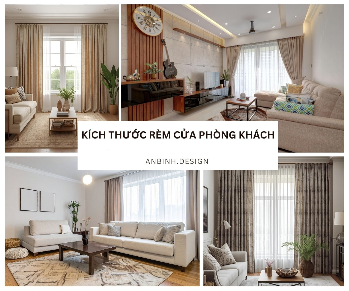 Hướng dẫn chọn kích thước rèm cửa phòng khách CHUẨN