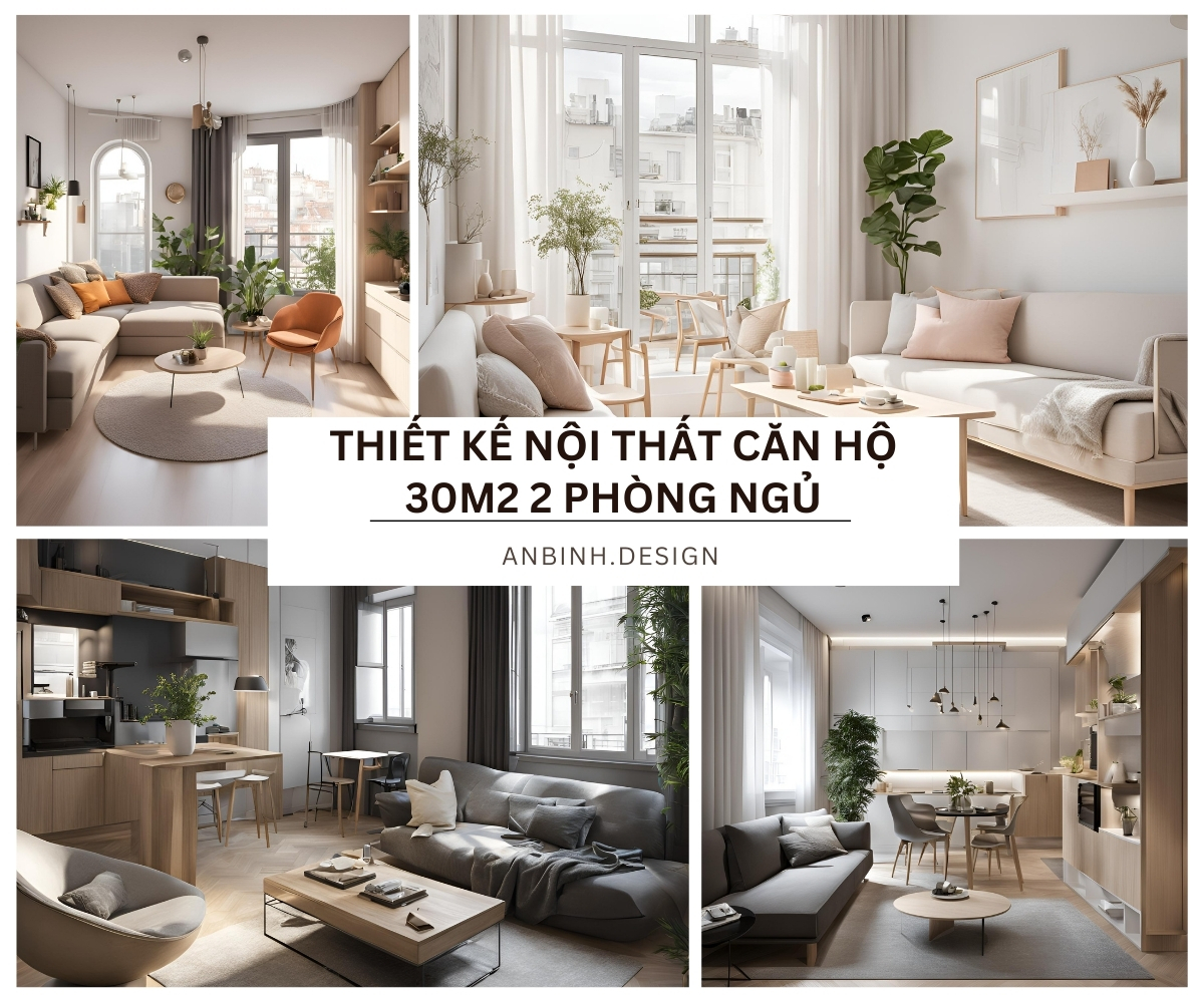 thiet ke noi that can ho 30m2 2 phong ngu