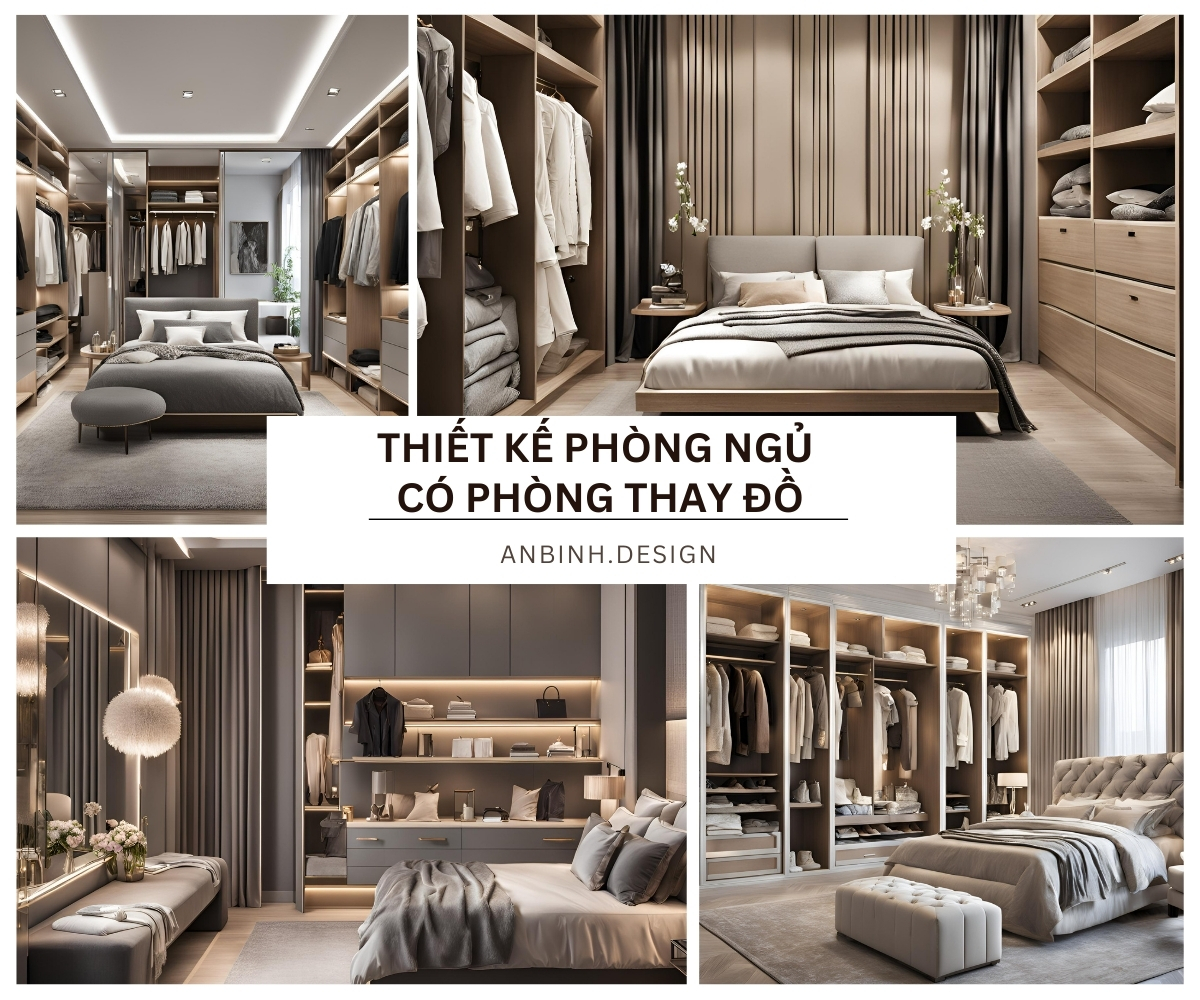 thiết kế phòng ngủ có phòng thay đồ đẹp